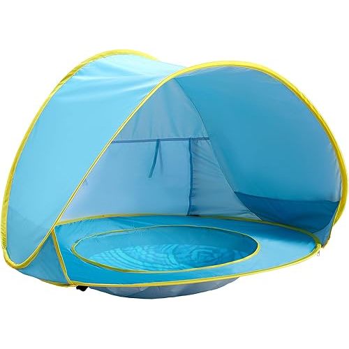Baby Beach Tent: UPF 50+ Sunshade Tent with Swimming Pool - Lightweight & Easy Setup Baby Tent