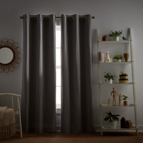 Dream Factory Solid Color Blackout Thermal Grommet Curtain Panel Pair & Reviews | Wayfair