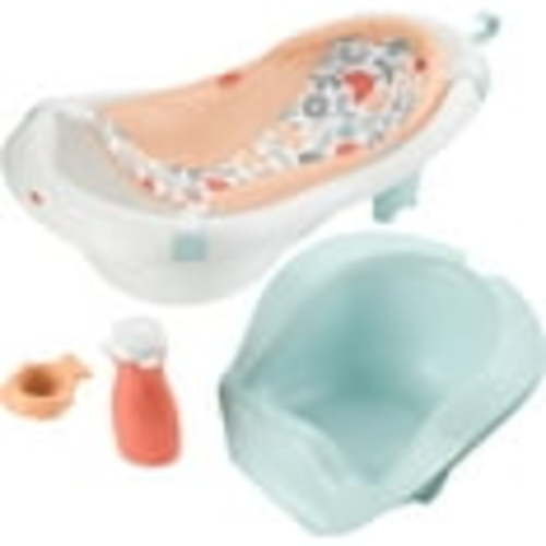Fisher-Price 4-in-1 Sling 'n Seat, Baby Bath Tub for Newborn to Toddler, Summer Blossoms, New, Plastic