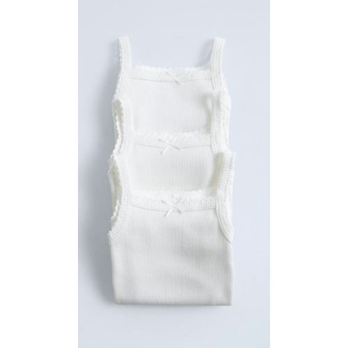THREE-PACK OF RIBBED STRAP BODYSUITS - Oyster-white | ZARA United States