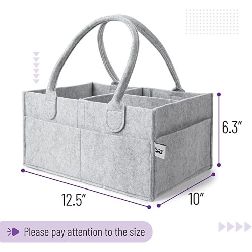Mr. Pen- Baby Diaper Caddy Organizer, Car Caddy, Portable Organizer for Changing Table, Nursery - Gray