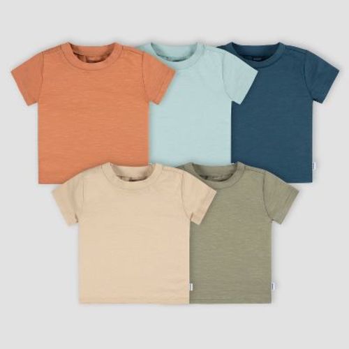 Gerber Baby 5pk Short Sleeve T-shirt - Orange/green/blue 0-3m