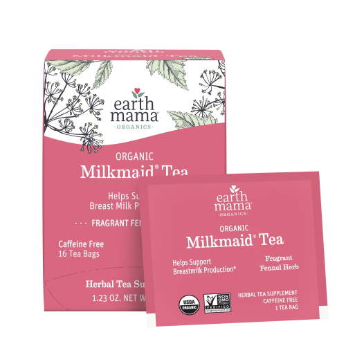 Earth Mama Organic Milkmaid Lactation Tea, Herbal Tea for Breast Milk Production, 16 Tea Bags HSA/FSA Eligible