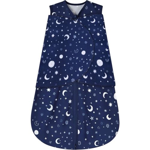Newborn Sleep Sack Baby Swaddle,Swaddle me 3-6 Month,3-Way Adjustable Wearable Blanket,100% Rayon Cotton Swaddling Sleeping Bag,TOG 0.5 (Starry Sky, 3-6 Months)