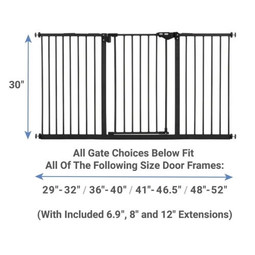 FRISCO Steel Extra Wide Auto-Close Dog Gate, Black, 30-in - Chewy.com