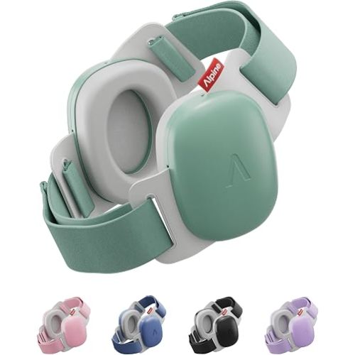 Alpine Muffy Baby Comfort - Protects Hearing for Babies and Toddlers - CE & ANSI Certified - Headband for Safe fit & Comfort - Adjustable for Ages 3-48 Months - 24dB Sound Reduction, Green