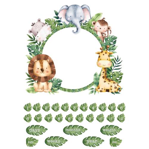 Wee Safari Milestone Panel By Deborah Edwards Northcott Studio