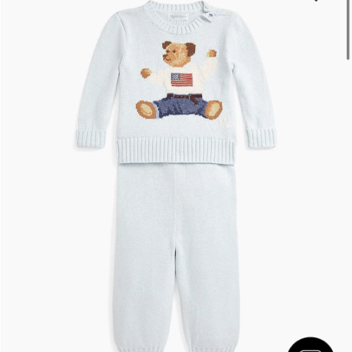 Polo Ralph Lauren Baby's Flag Polo Bear Knit Set | Saks Fifth Avenue