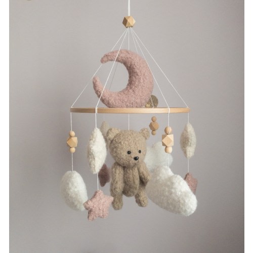 Boucle Teddy Bear Baby Mobile