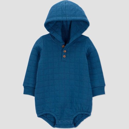 Carter's Just One You® Baby Boys' Quilted Hooded Romper - Blue
