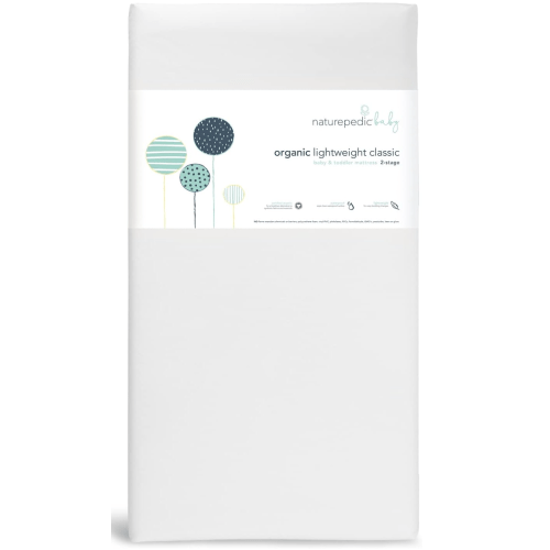 Naturepedic Organic Baby Crib Mattress - 2-Stage Lightweight Infant & Toddler Mattress - Waterproof Bed Mattress for Crib - Non-Toxic for Baby and Toddler Bed - 52" x 28”