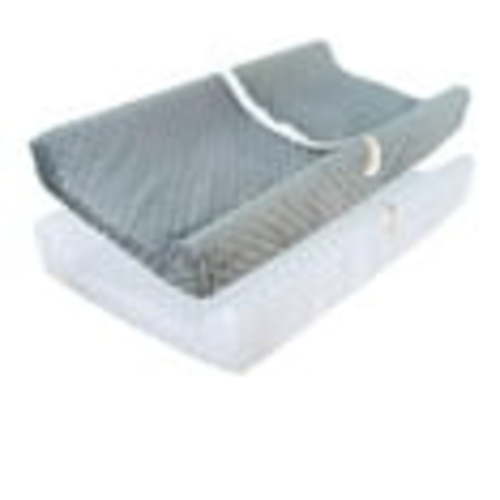 Plush Changing Pad Covers Sheet 2-Pack for Baby with Ultra Soft Minky Dots Gray+White