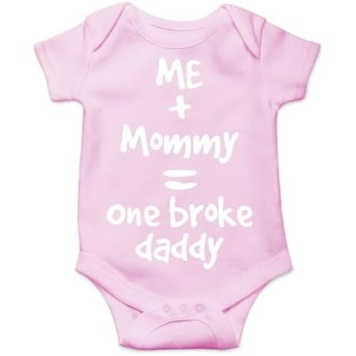 AW Fashions Me + Mommy = One Broke Daddy Baby Bodysuit Cute Newborn Outfit Infant Girl Clothes Boy Romper