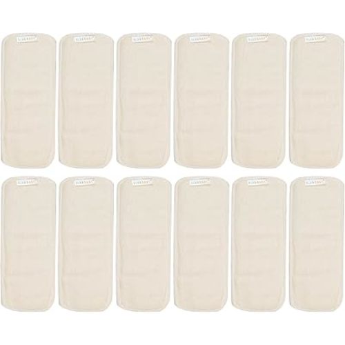 ALVABABY 12PCS Newborn Cloth Diaper Insert,4 Layers Cloth Diaper Inserts, Inserts,Reusable Cloth Diaper Inserts Overnight 12SMB