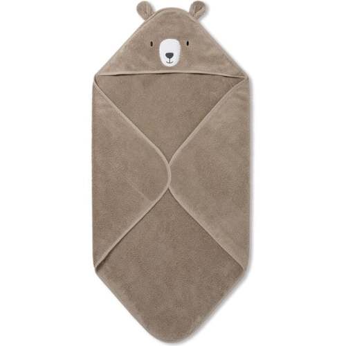 Bear Hooded Baby Bath Towel, Beige - MORI | Maisonette