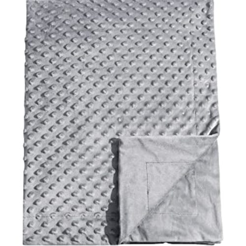 david's kids Minky Baby Blanket for Boys Girls Neutral, 40x50 Inches Soft Lightweight Micro Fleece Baby Blanket with Double Layer, Dotted Backing, Breathable Receiving Blanket for Newborns, Grey