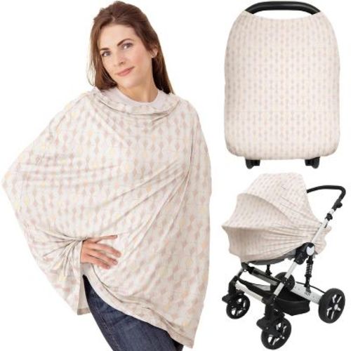 Keababies Car Seat Cover For Babies, Multi-use Nursing Cover, Infant Carseat Cover, Breastfeeding Cover, Stroller Cover (starry Charm)