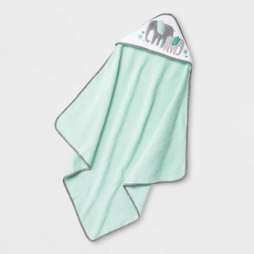 Baby Elephant Hooded Bath Towel - Cloud Island™ Mint Green