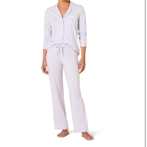 Amazon Essentials Women's Cotton Modal Long-Sleeve Shirt and Full-Length Bottom Pajama Set