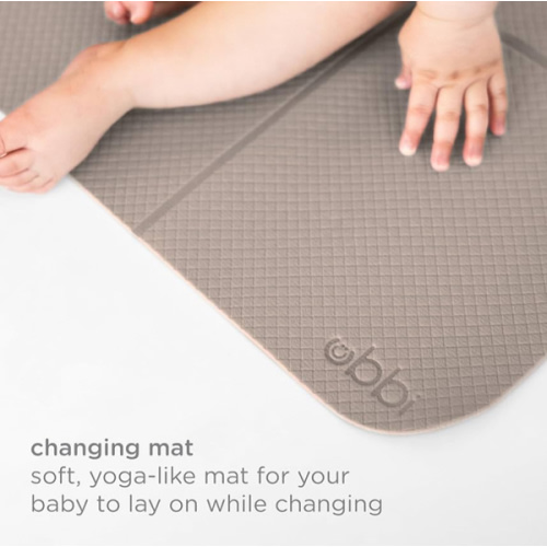 Ubbi On-The-Go Diaper Changing Baby Mat, Soft and Comfortable Diaper Bag Accessory Must Have for Newborns, Easy to Clean, Portable Folding Pad, Baby Traveling Accessories, Taupe