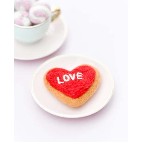 Felt "Love" Heart Icing Cookie