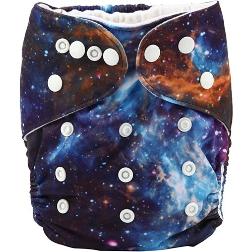 Sigzagor Baby Pocket Diaper Nappy Reusable Washable 8lbs to 36lbs (Solar System)