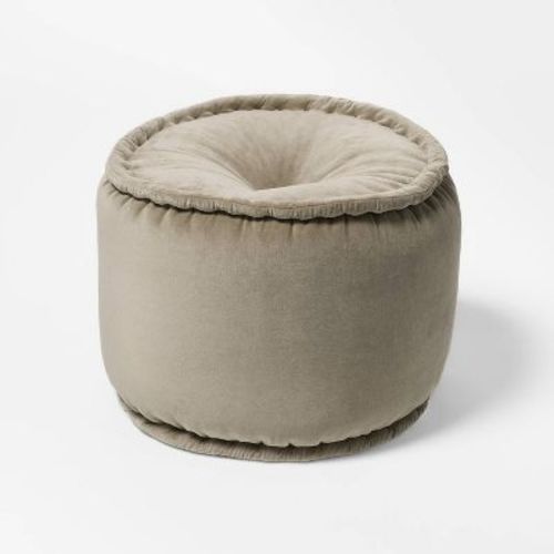 Cotton Velvet Pouf Tan -Threshold™ designed with Studio McGee