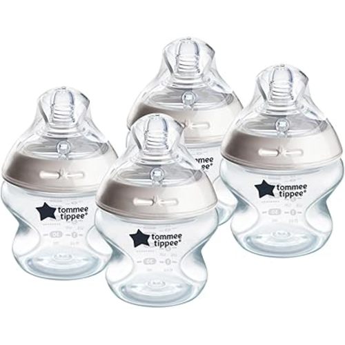 Tommee Tippee Natural Start Anti-Colic BPA Free Baby Bottles, 5oz, Newborn 0+ Months, Slow Flow Breast-Like Nipple, Designed for Seamless Transitions Between Bottle and Breast, Pack of 4