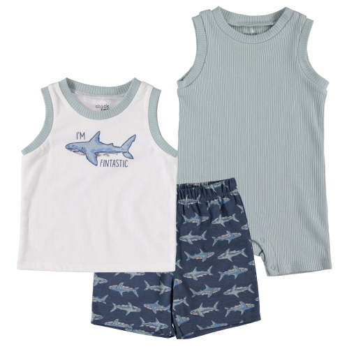 Chick Pea Baby Boy Clothes & Toddler Boy 3 PC Short Set, Sizes Newborn-24 Months
