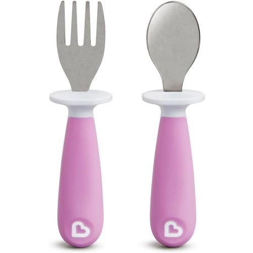 Munchkin Raise Toddler Fork & Spoon Set, Purple