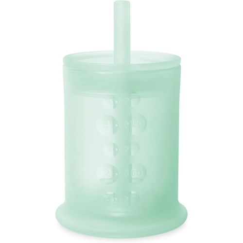 Olababy Silicone Training Cup with Straw Lid | Babies Water Drinking Cup | 6+ Mo Infant To 12-18 Months Toddler | Sippy Cup For Kids & Smoothie Cup | Baby Led Weaning (Mint, 5 oz)