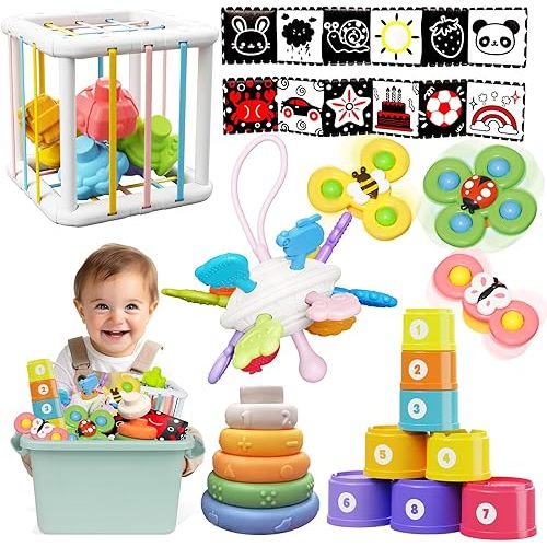 Montessori Toys for Babies 6-12 Months, Baby Toys 6-12 Months, Montessori Toys for 1+ Year Old, Infant Toys 6-12 Months, 6 in 1 Baby Girl Boy Gifts