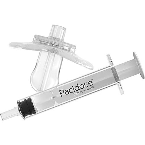 Dr. Brown's Pacidose Pacifier and Liquid Baby Medicine Dispenser with Oral Syringe and a 0-6m Pacifier Bulb