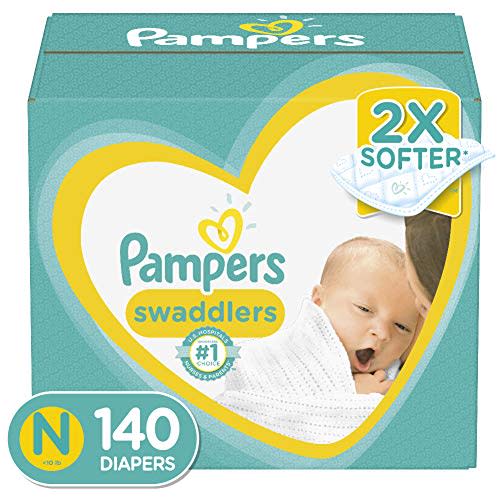 Diapers Newborn/Size 0 (< 10 lb), 140 Count - Pampers Swaddlers Disposable Baby Diapers, Enormous Pack (Packaging May Vary)