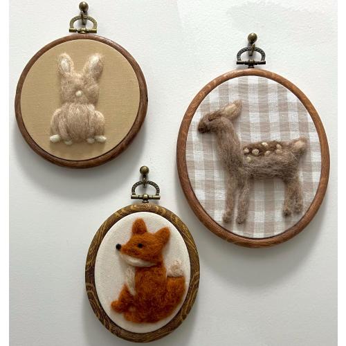 Into the Woods - Woodland animals Deer, Fox and Bunny Felted Woodland Forest Creatures Neutral Nursery Wall Decor