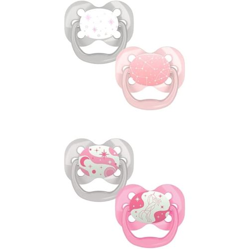Dr. Brown's Advantage Baby Pacifiers, 0-6 Month, Pink, 2 Countt and Dr. Brown's Advantage Baby Pacifiers, Glow-in-The-Dark, 0-6 Month Pacifiers, Pink, 2 Count
