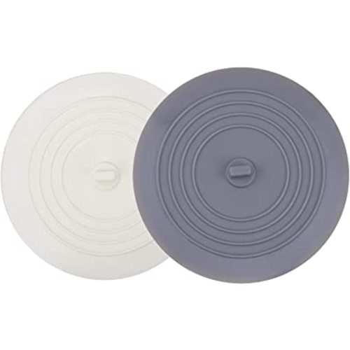 V-TOP Tub Stopper 2 Pack, 6 inches Large Silicone Drain Plug Hair Stopper Flat Suction Cover for Kitchen Bathroom Accessories and Laundry