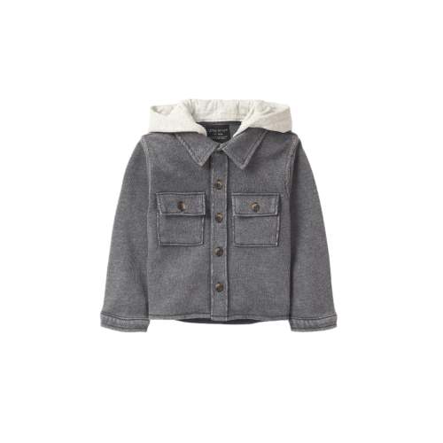 Lightweight Hooded Shacket - Charcoal Wash