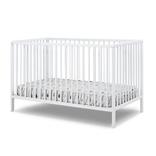 Sorelle Furniture Happy Crib 3-in-1 Convertible Crib, Made of Sustainable Beech Wood, Wooden Baby Bed, Toddler Bed and Child’s Daybed, Simplistic Nursery Furniture (White)