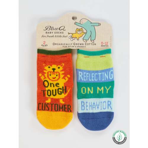 One Tough Customer/ Reflecting On My Behavior Baby Socks