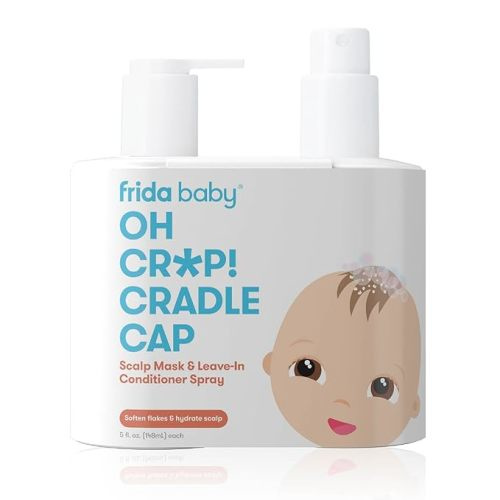 Frida Baby Cradle Cap Treatment, Cradle Cap Shampoo for Babies + Flake Fixer Scalp Spray, Cradle Crap Kit Soothes Baby's Scalp, Prevents Dryness and Flakes - Scalp Mask+Spray Duo