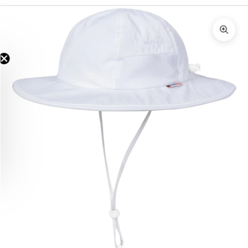 Kids Wide Brim Sun Hat "Fun Sun Day Play Hat" - White
