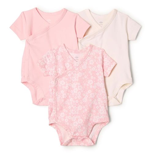 Amazon Essentials x Sofia Grainge Unisex Babies' Side Snap Short Sleeve Bodysuit, Pack of 3