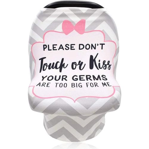Baby Car Seat Covers, No Touching Sign Car seat Canopy, Infant Stroller Covers for Newborn Girl Boy, Multiuse Nursing Covers for Breastfeeding, Ultra-Soft Breathable, Nursing Scarf, Wavy