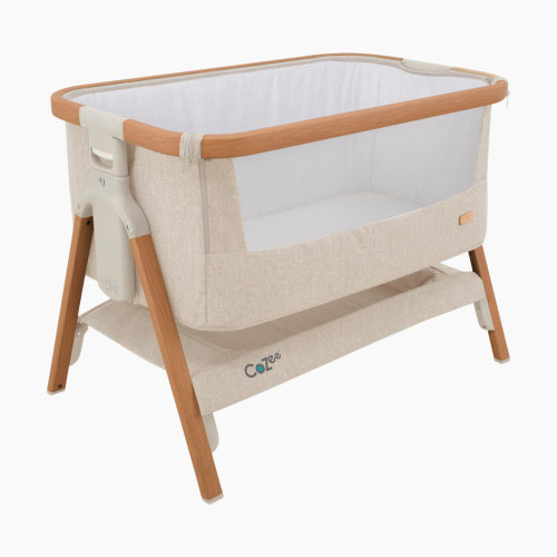 Tutti Bambini CoZee Bedside Crib - Scandinavian Walnut/Ecru