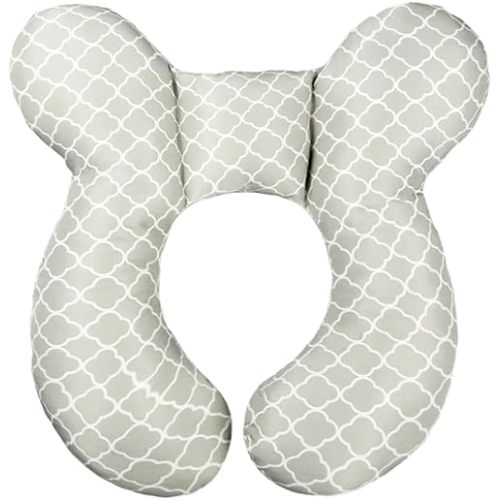 vocheer Baby Travel Pillow(Upgraded), Head and Neck Support Pillow for Pushchair, Car Seat,Stroller, Bouncer, Cotton (Grey Could)