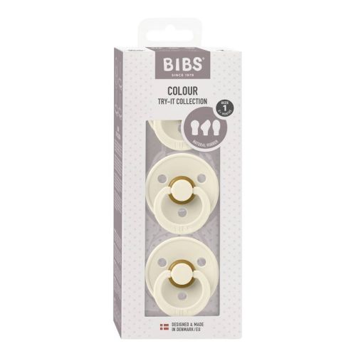 Bibs Try-it Colour Pacifier - Ivory - 3pk