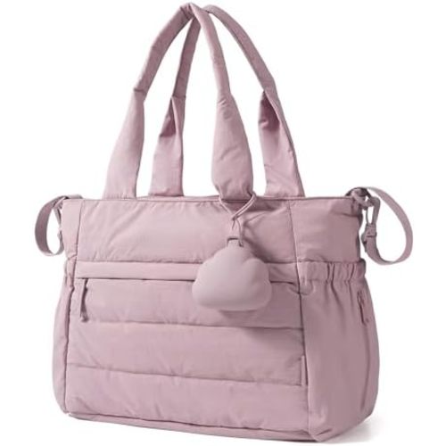 BAGSMART Diaper Bag Tote, Hospital Bag for Labor Delivery, Puffy Maternity Travel Diaper Tote, Baby Bag with Pacifier Case
