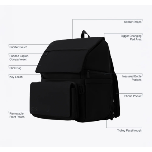 BÉIS 'The Ultimate Diaper Backpack' in Black - Best Backpack Diaper Bag in Black