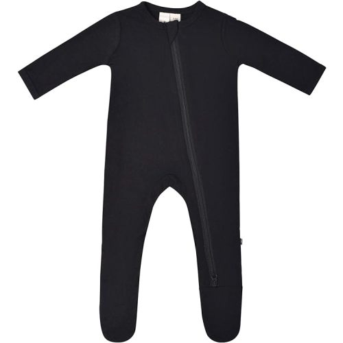 KYTE BABY Unisex Zipper Closure Footies, Rayon Made From Bamboo, 0-24 Months - 0-3 Months - Midnight